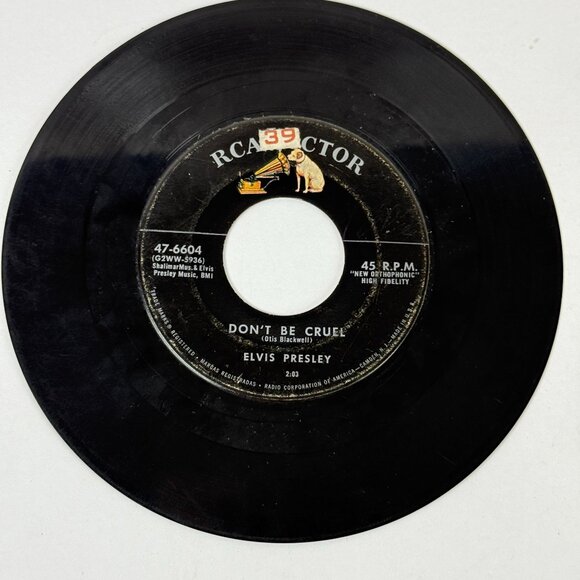 Vintage Elvis Presley 45 RPM Lot Hound Dog & Too Much RCA Victor Singles 1950s R - Picture 4 of 6